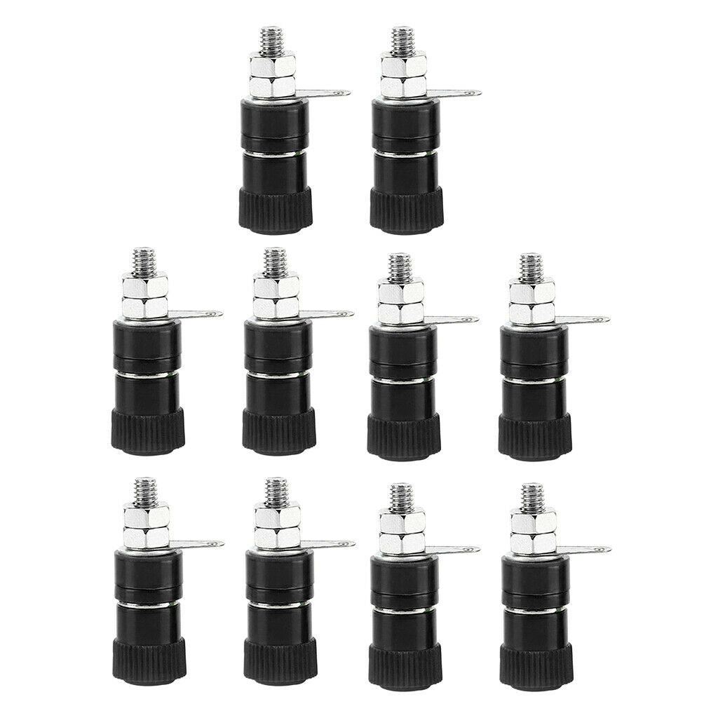 10pcs/pack 4mm Banana Sockets Speaker Binding Post Terminal Connector Black