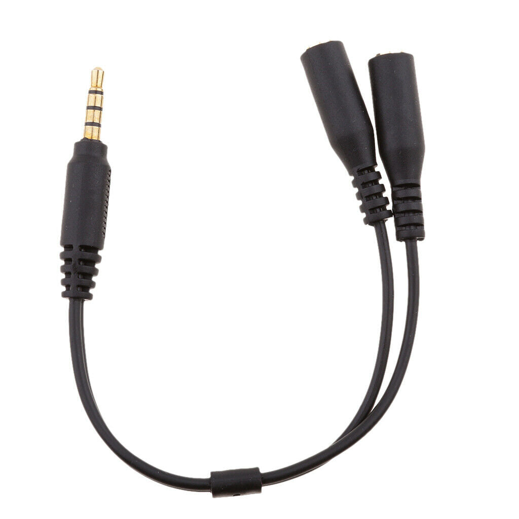 3.5mm Stereo Audio 2 in 1 Adapter Cable Audio Male to Female for PC Headset