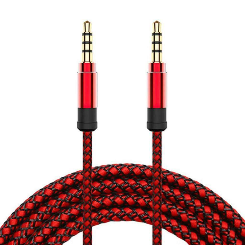 5Ft Braided Aux 3.5mm Jack Stereo Audio Cable for Telephone Tablet