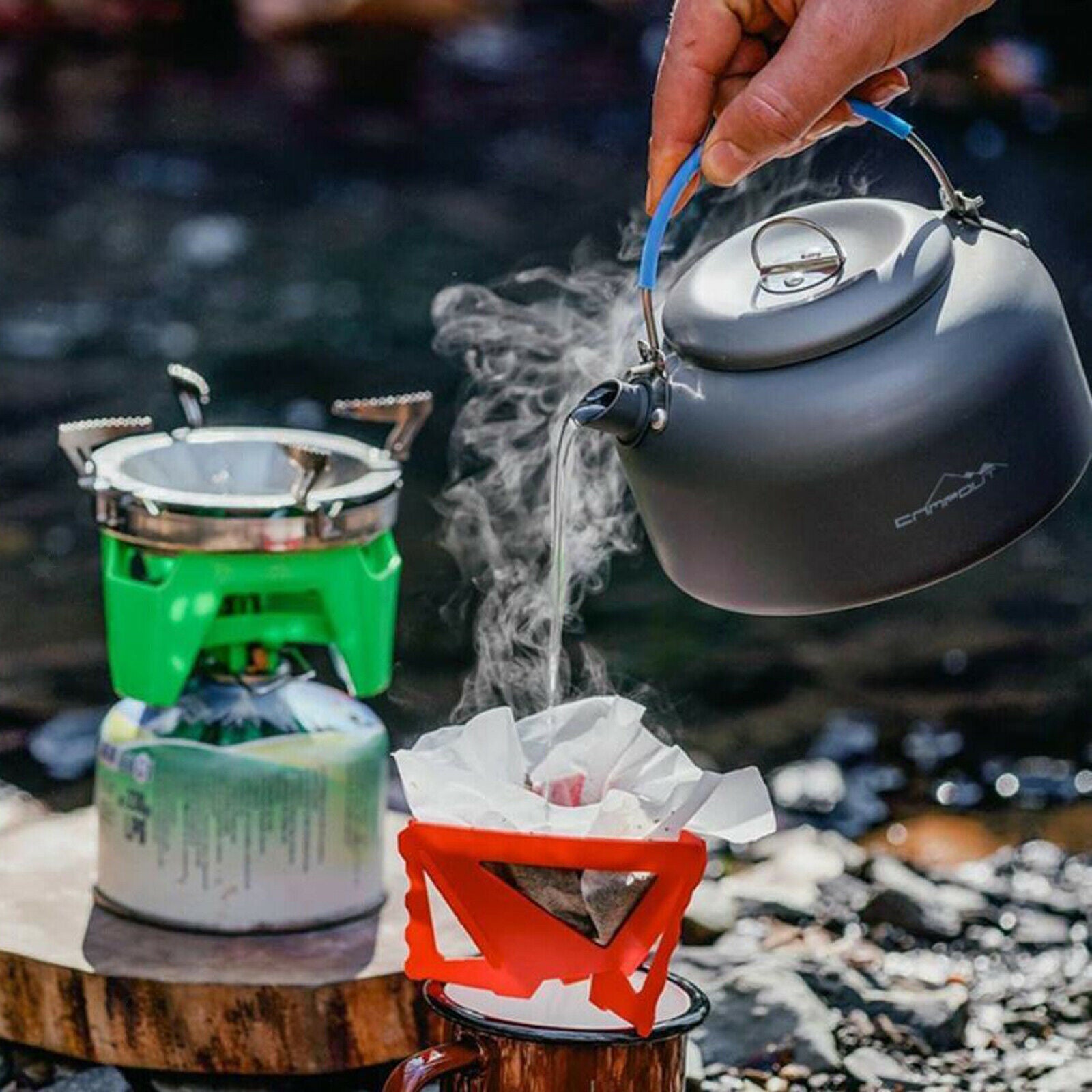1.4L Portable Camping Kettle Tea Coffee Pot Hiking Travel Teapot Ultralight