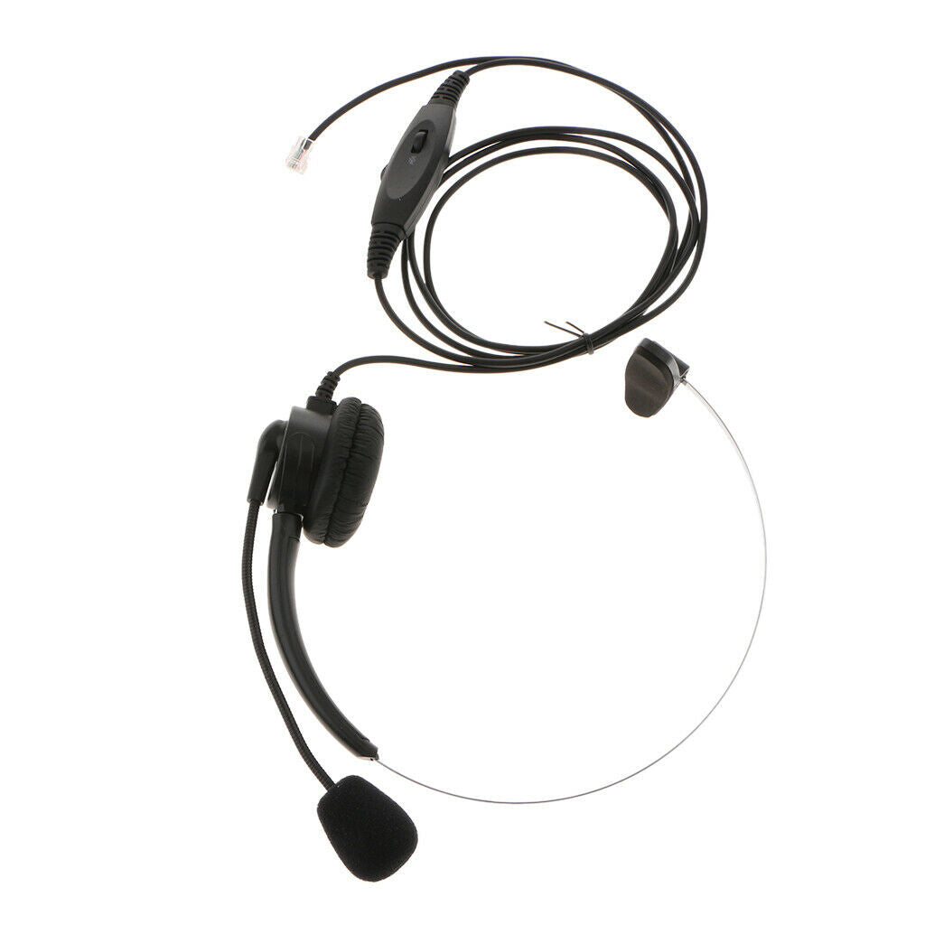 RJ9 Call Center Telephone Headphone w/ Noise Cancelling Monaural Headsets