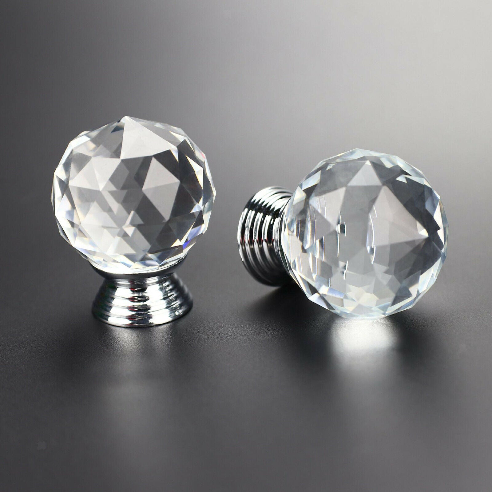 10x Crystal Knob Diamond Shape Drawer Cabinet Pull Handle Dresser Door 30mm