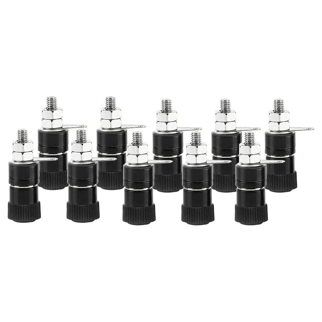 10pcs/pack 4mm Banana Sockets Speaker Binding Post Terminal Connector Black