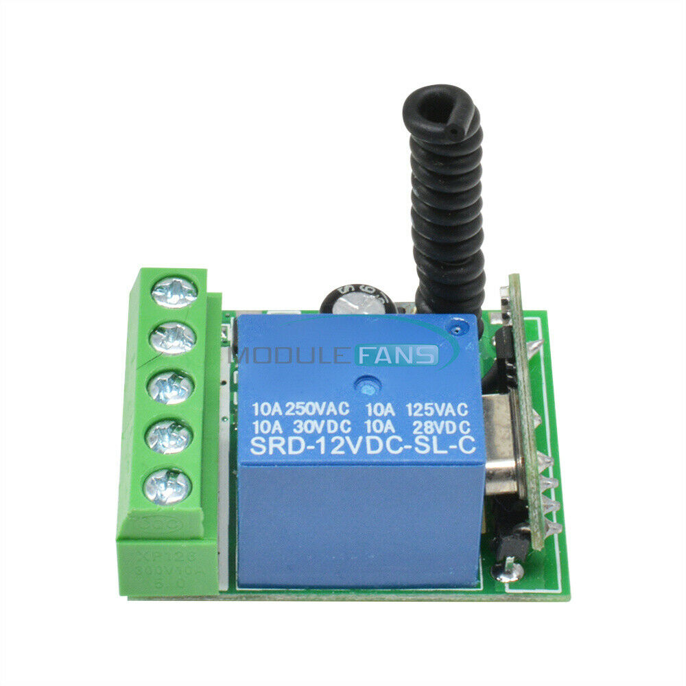 DC 12V 1 Ch 433MHz Wireless Relay RF Remote Control Switch Heterodyne Receiver