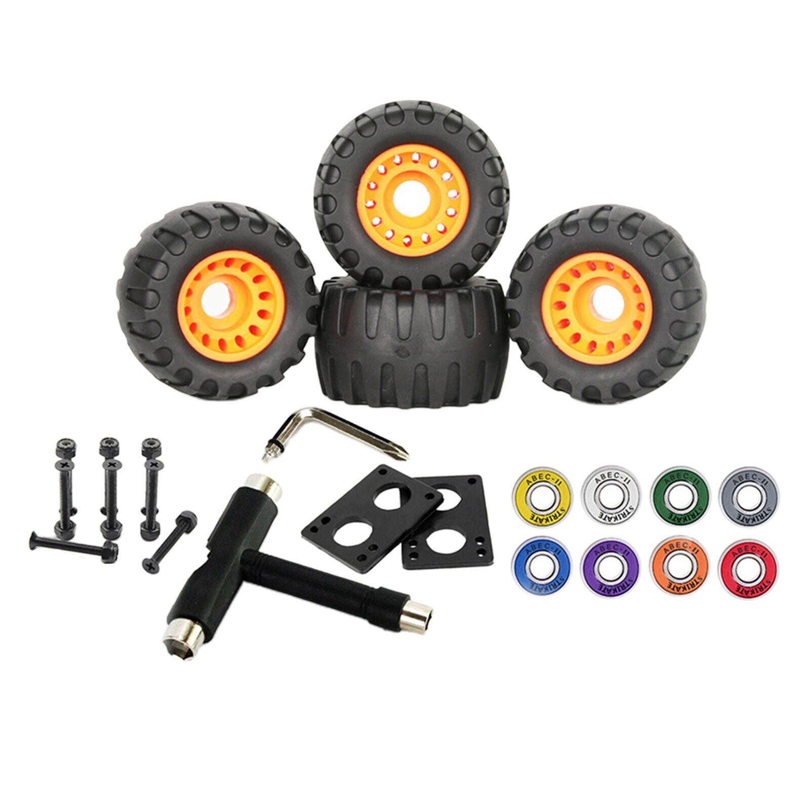 76mm Skateboard Trucks Skateboard Wheels with Bearings Skateboard Grip Tape