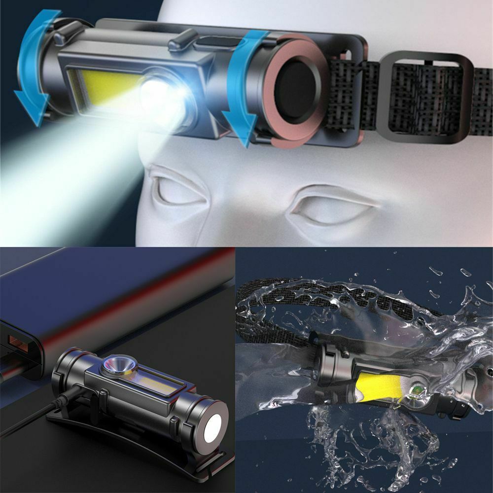 Magnetic Head-mounted Flashlight Cycling Headlight Head Torch Headlamp