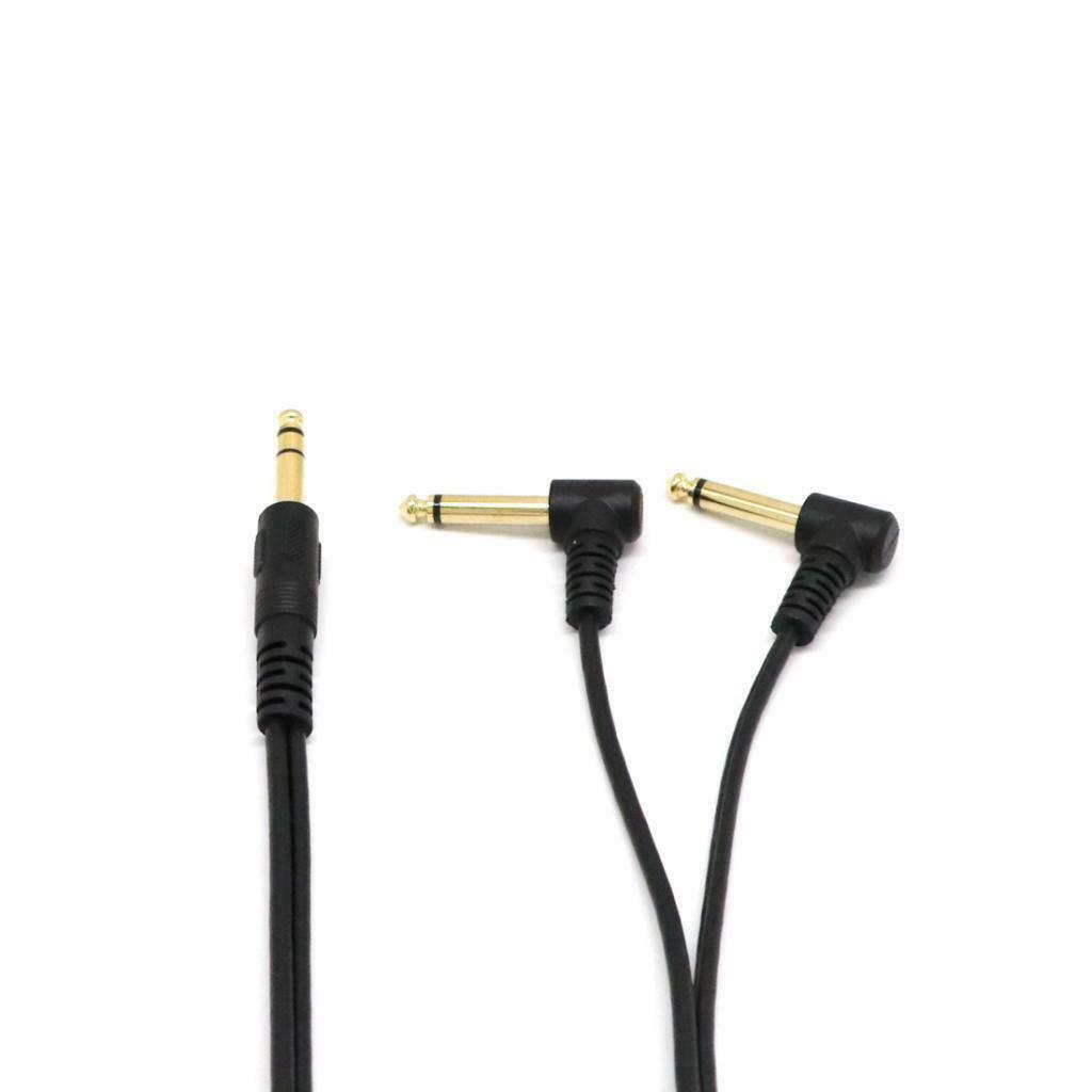 6.35mm Male Stereo To 2x 6.35mm Male Right Angle Y Splitter