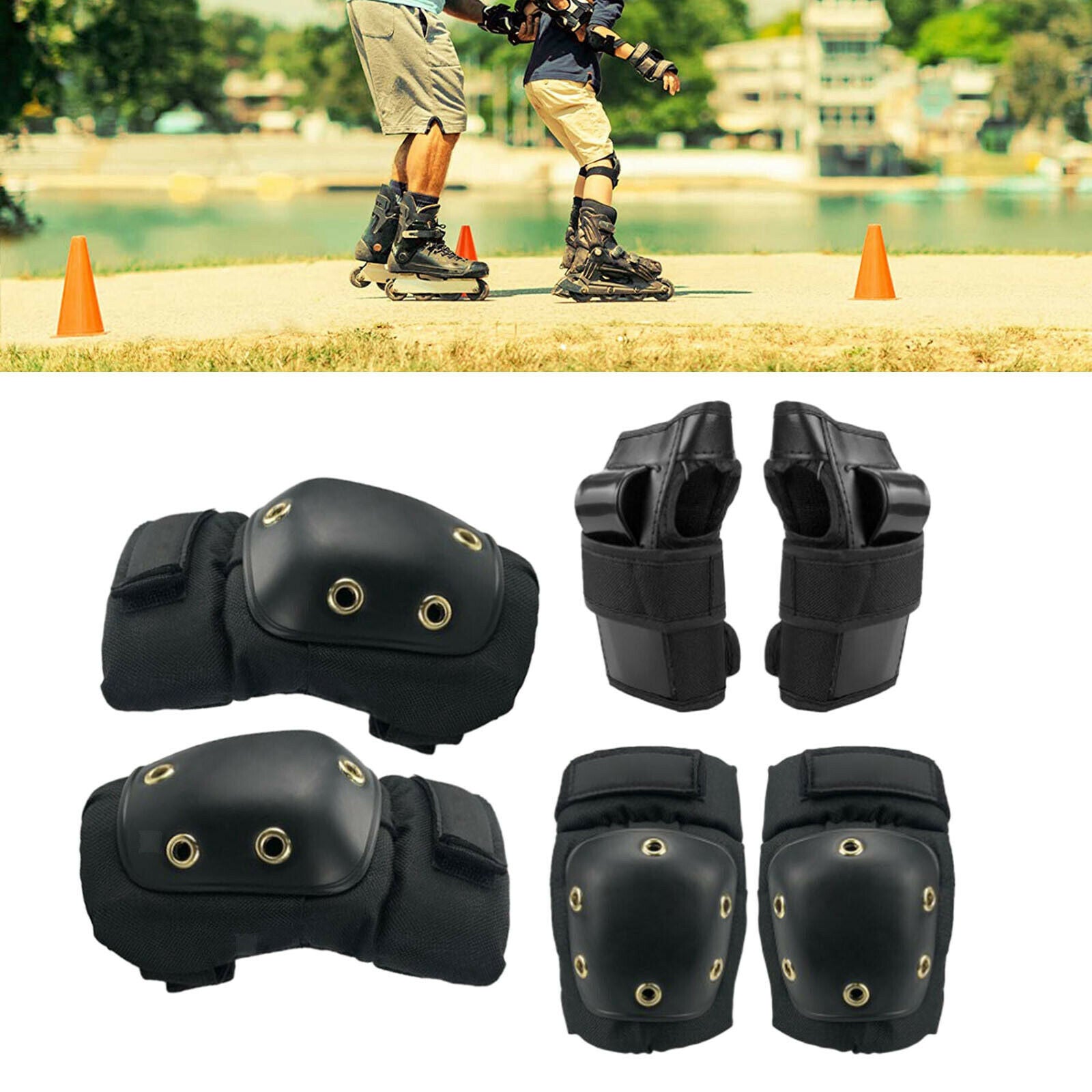 Skateboard Skating Knee Elbow Wrist Pad Protective M 8 12Years Old