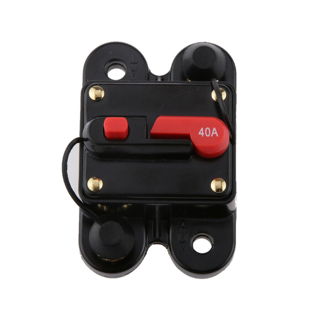 40A Manual Reset Circuit Breaker 12v/24v Car Marine Boat Audio Fuse Holder