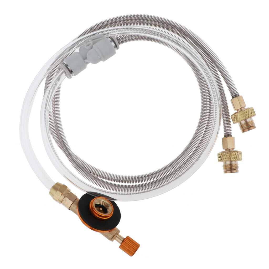 Outdoors Dual Hoses Propane Flat Gas Tank Camping Stove Connector Adapter