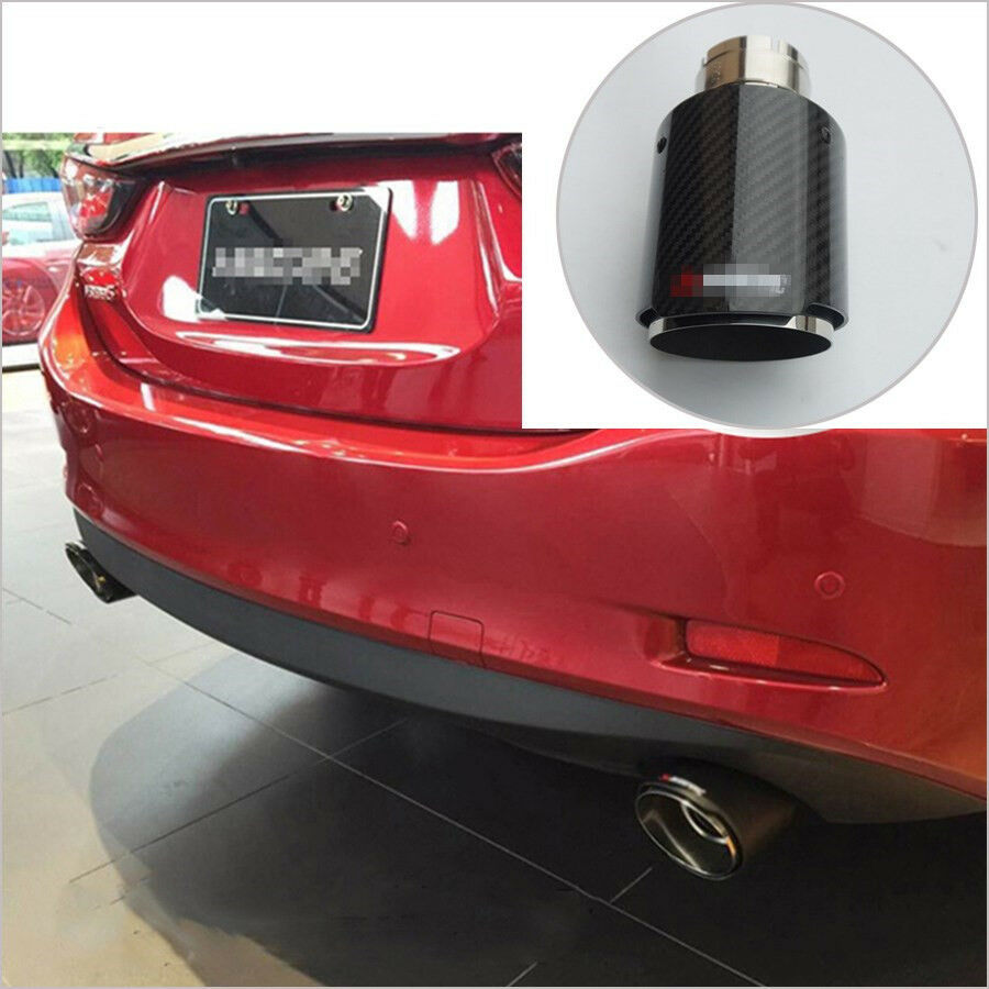 100% Carbon Fiber Muffler Trim Cover Car 54mm/89mm Exhaust Tip Escape Muffler