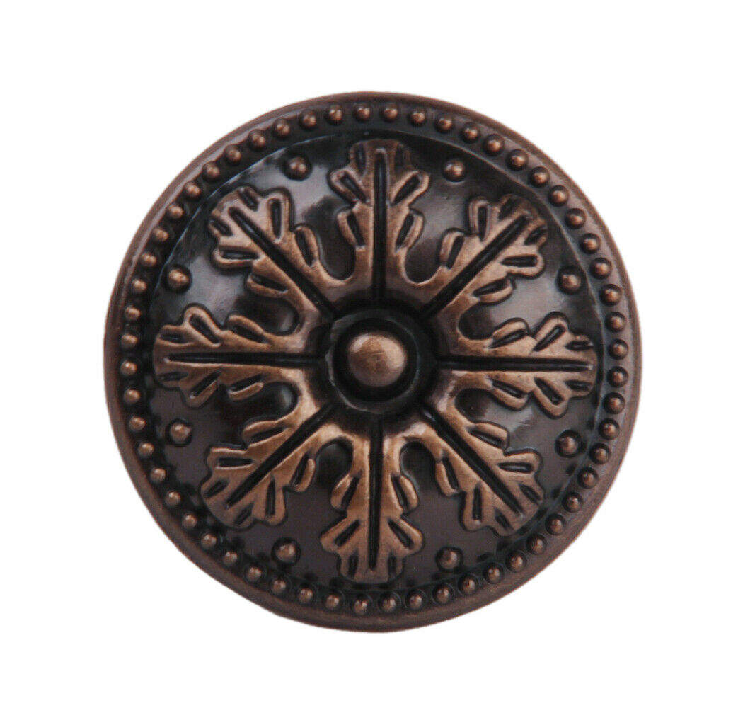 10Pcs Classical Round Decorative Cabinet Door Drawer Pull Handle Knob Copper
