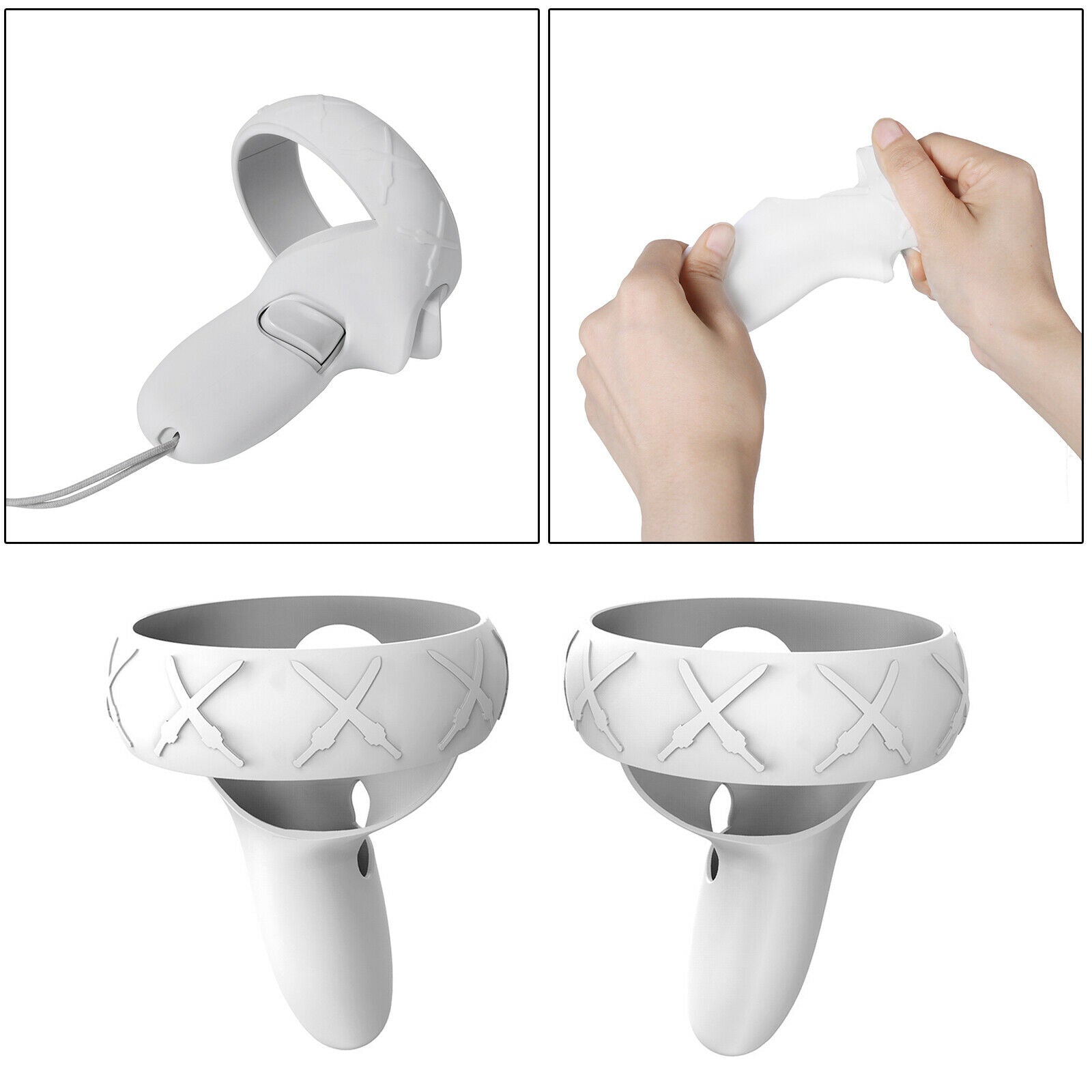 Silicone Touch Controller Grip Cover for Quest 2 Anti-Throw Handle