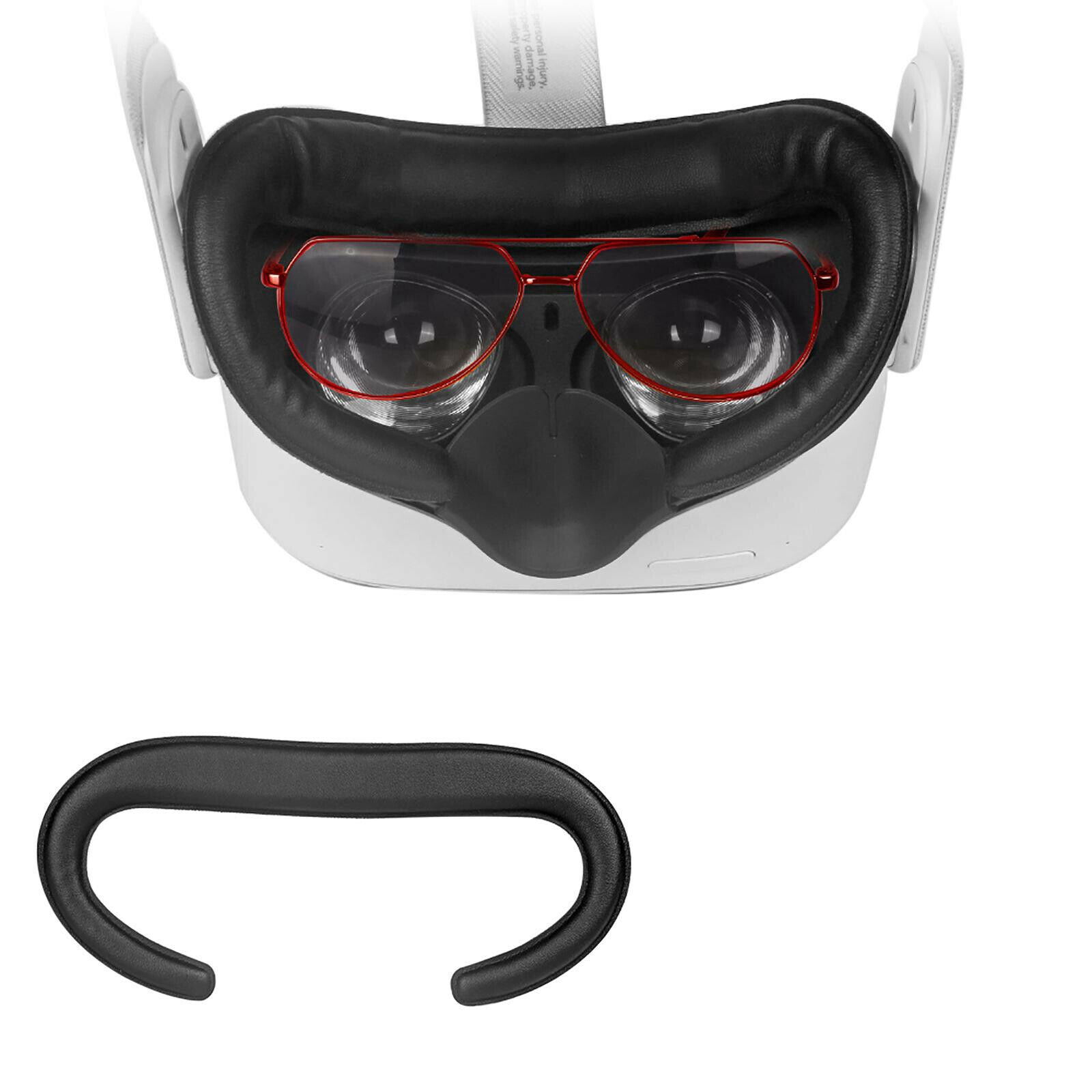 Facial Interface Bracket PU Leather Face Cover Nose Pad Set for  Quest 2