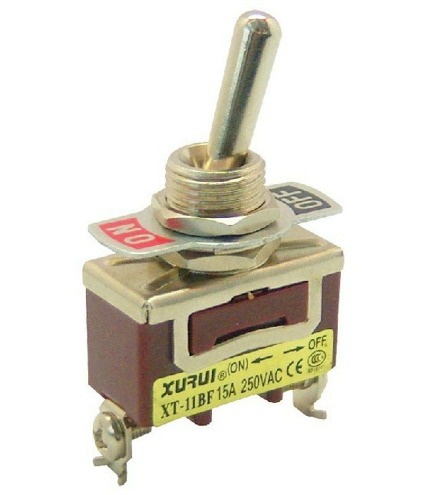 (1)XT-11BF Toggle Switch 250VAC 15A ON-OFF 2 Ways SPST Screw Terminal Auto Reset