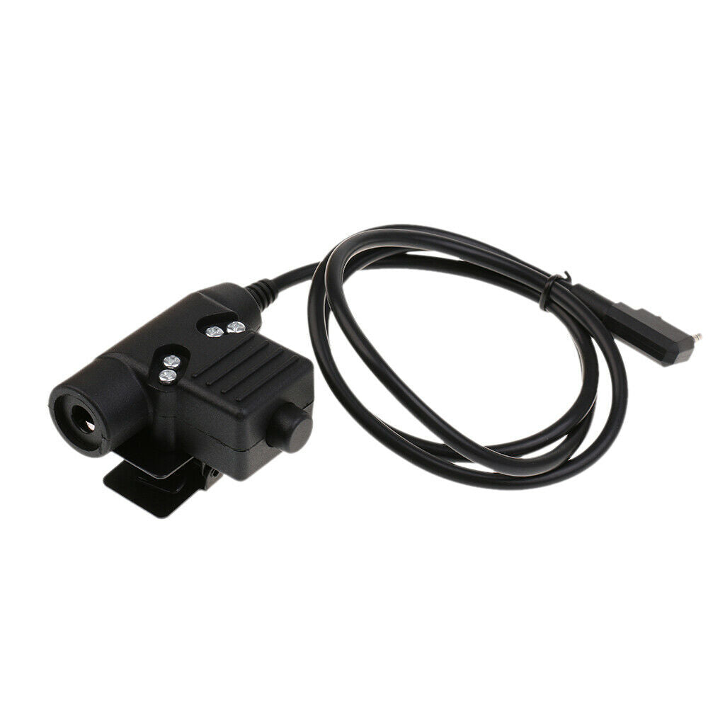 2 Pin Plug   U94 Headset Cable Adapter & PTT for Kenwood Radios