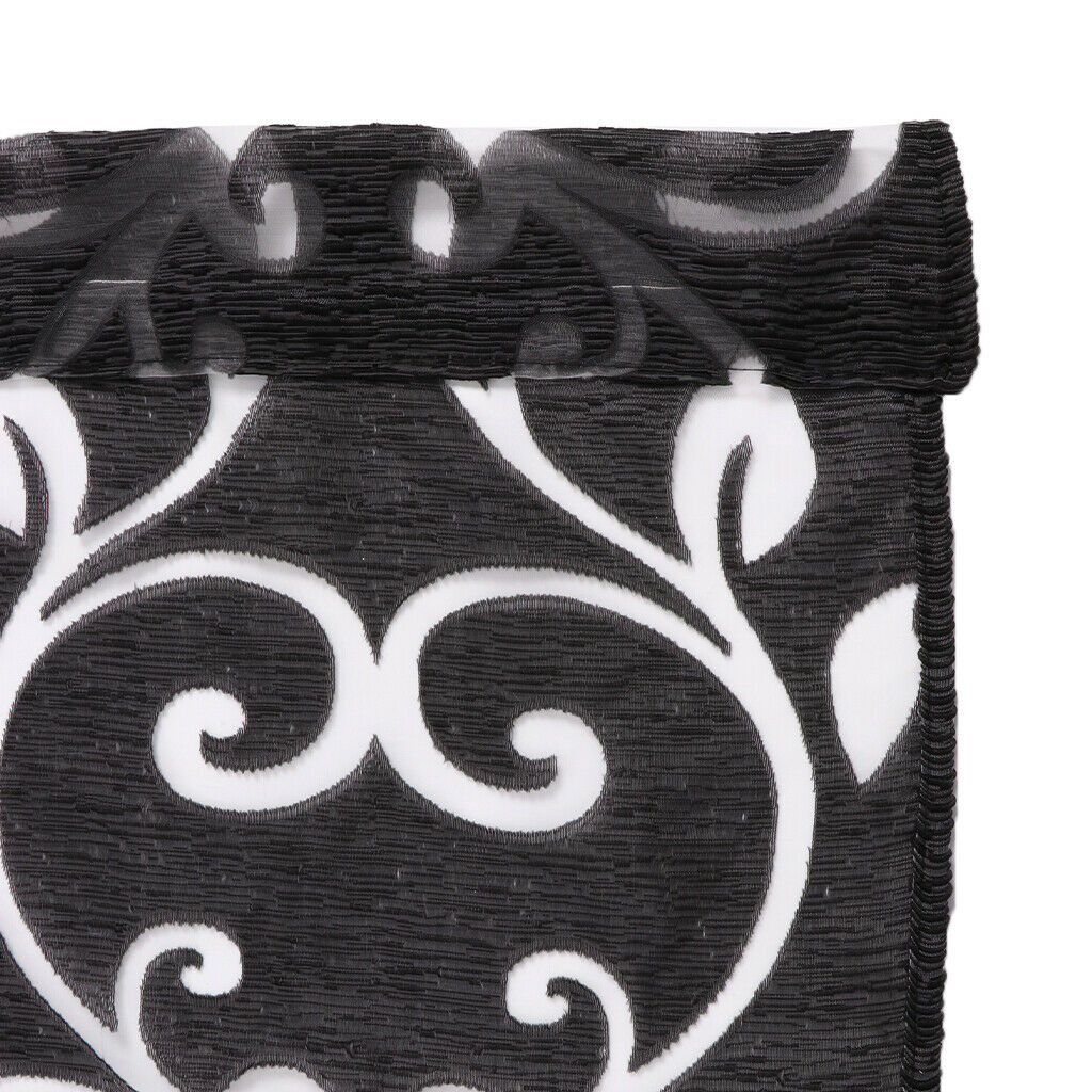 100*200cm Decorative Room Wear Rod Curtain Shade Panel Voile #1 Black
