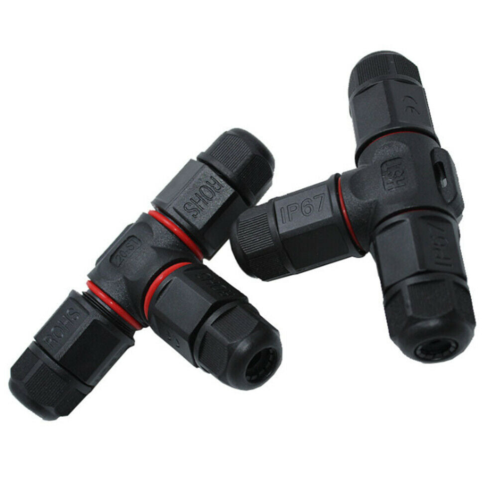IP67 3PIN T Type Waterproof Connector 250V24A Quick Cable Gland Sleeve Connector