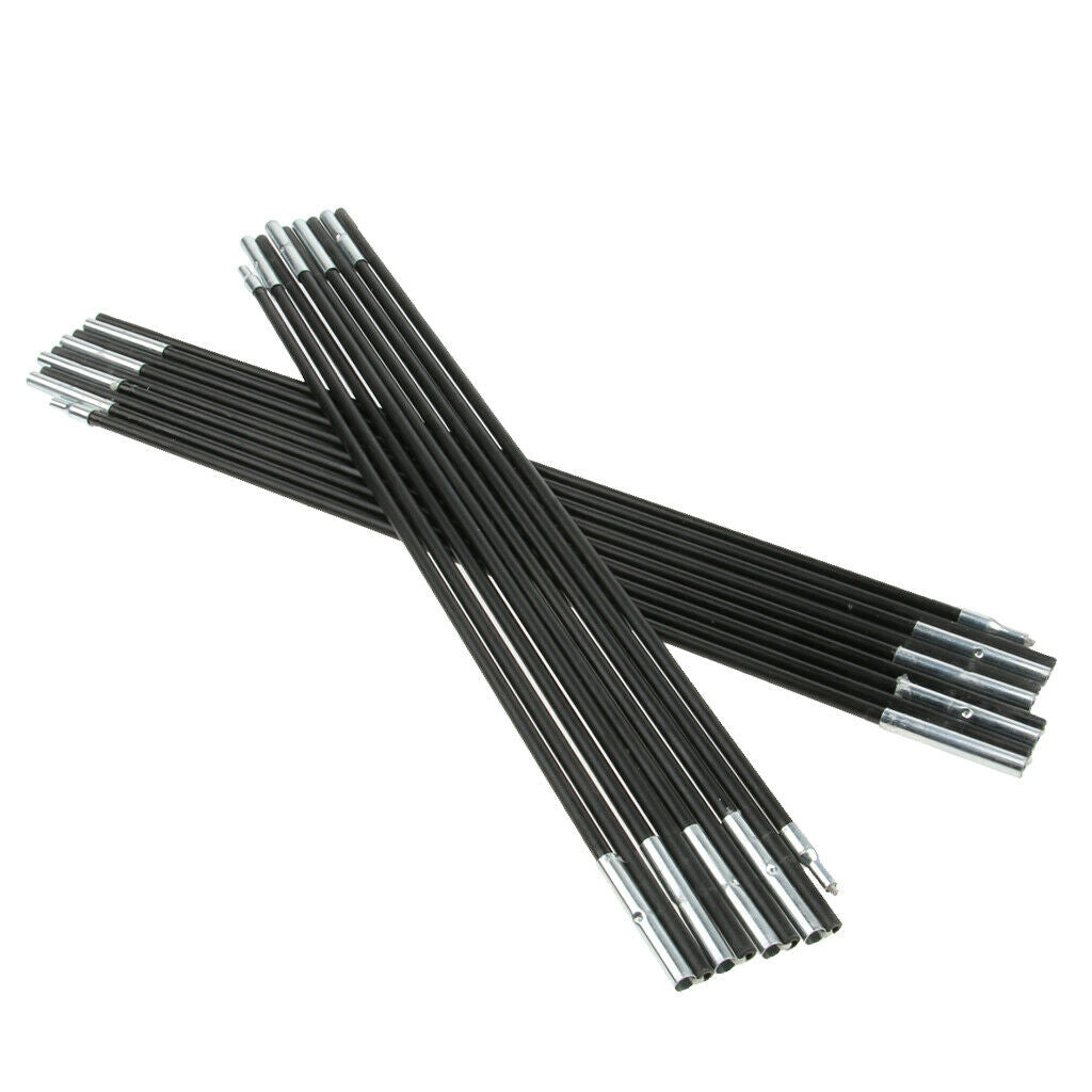 Outdoor Tent Pole Fiberglass Tent Tarpaulin Pole Kit For Hiking Camping 2 Pole 9