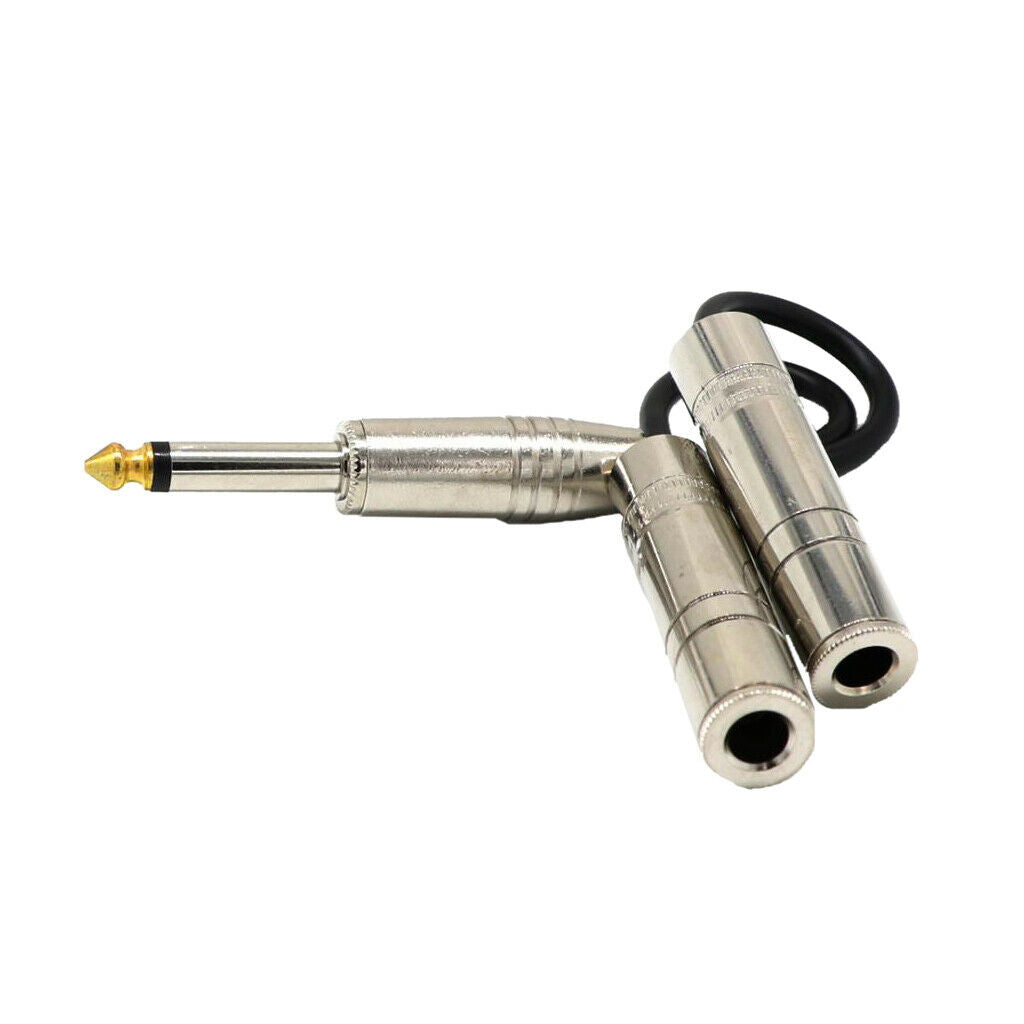 6.35mm Mono Plug / Male to Dual 1/4'' 6.35mm Jack /Female Splitter Adapter