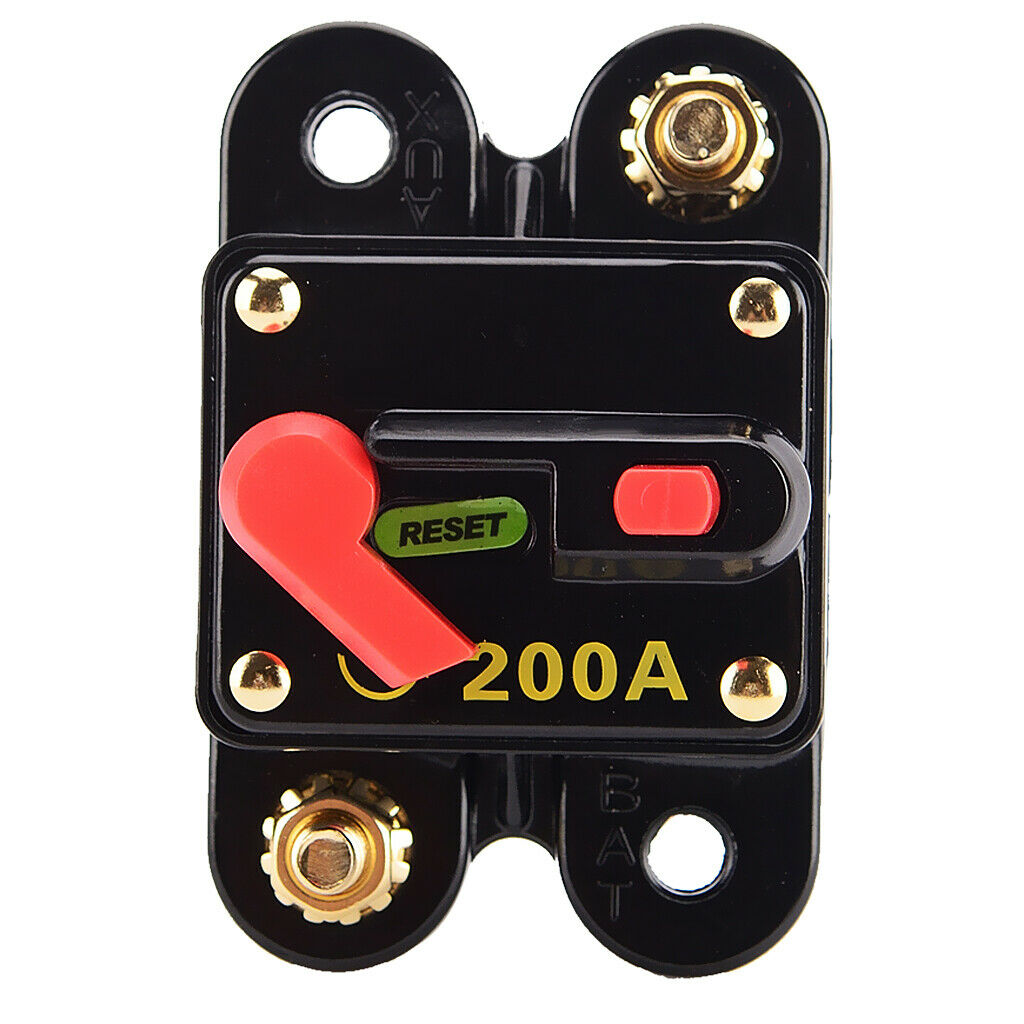 9V-48V DC Waterproof 200 Amp Circuit Breaker with Manual Reset Switch