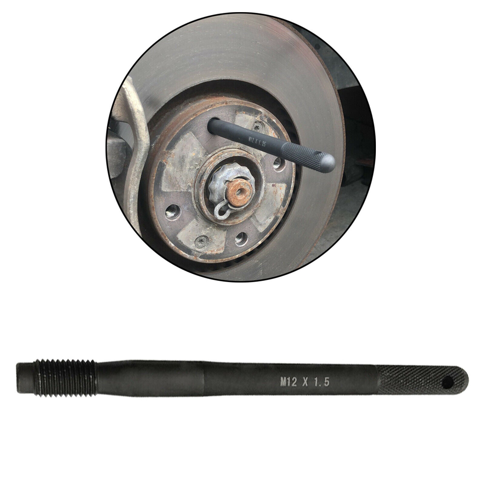 Black Wheel Hanger Alignment Pin Mounting Guide Bolt Wheel Lug Bolt Tool M12x1.5