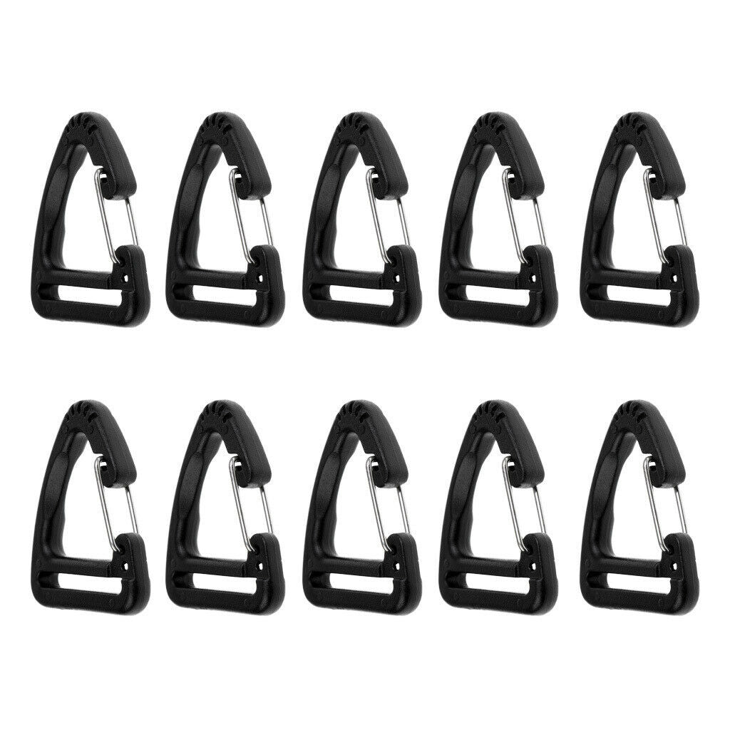 10x Plastic Buckles Hook Climbing Carabiner Hanging Keychain Link Strap 25mm