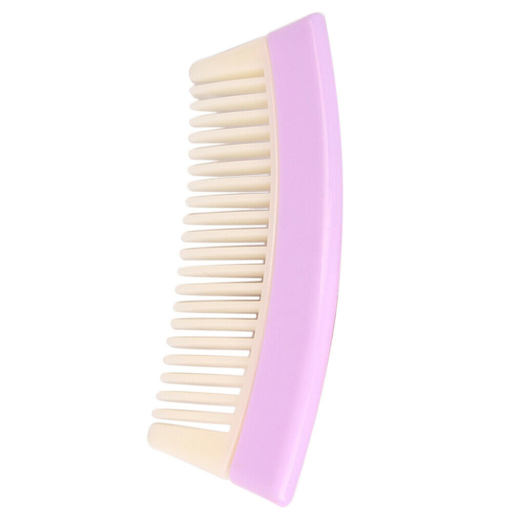 Plastic Portable Wide Tooth Detangling Hair Comb Anti-static for Women Purple