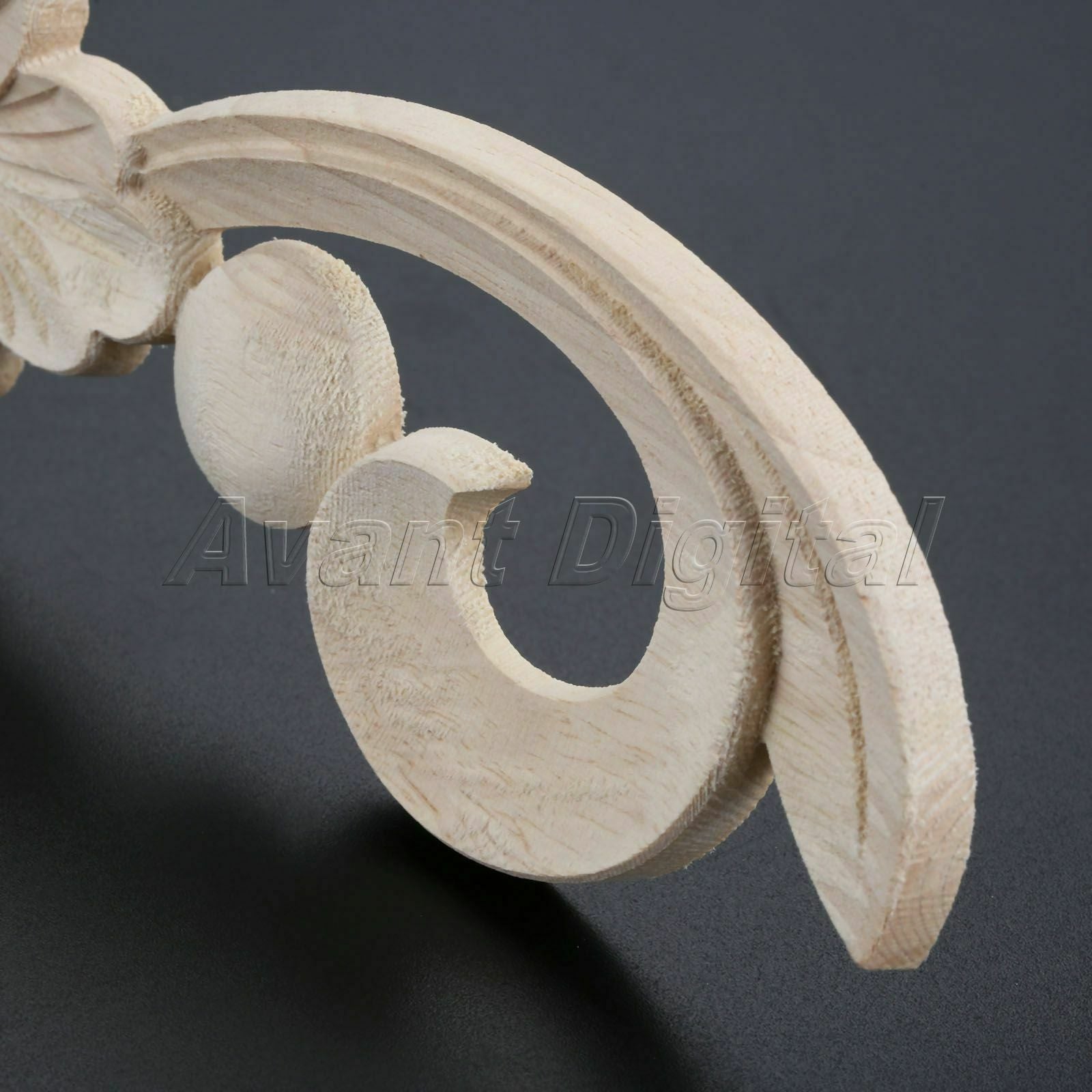 25*6cm European Style Unpainted Wooden Carved Long Onlay Applique Dyes Easily