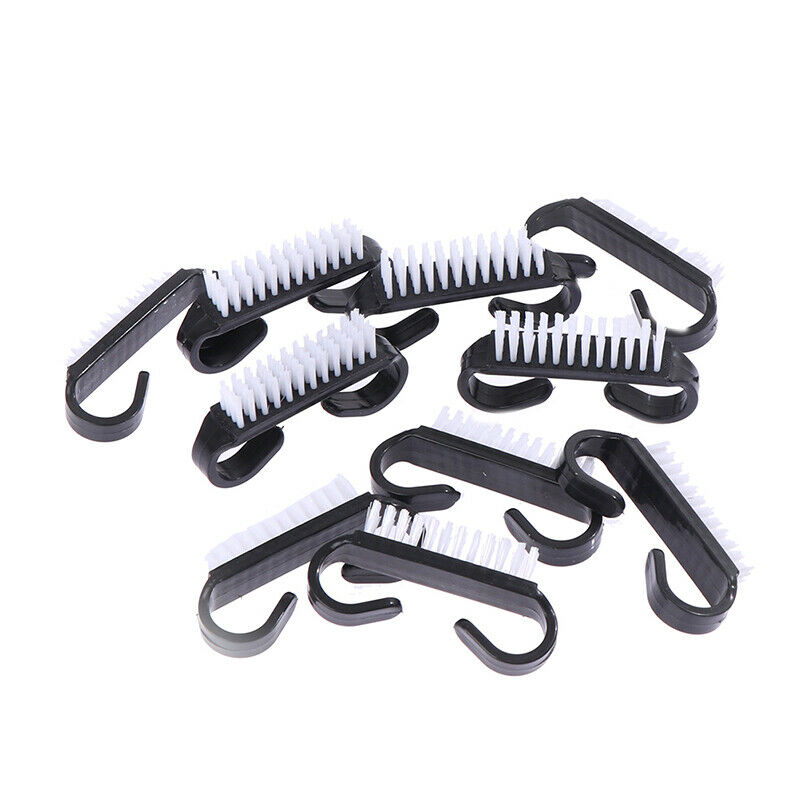 (10 Pack)Black Handle Grip Nail Brush - Fingernail Scrub Cleaning Brus BgDFAU
