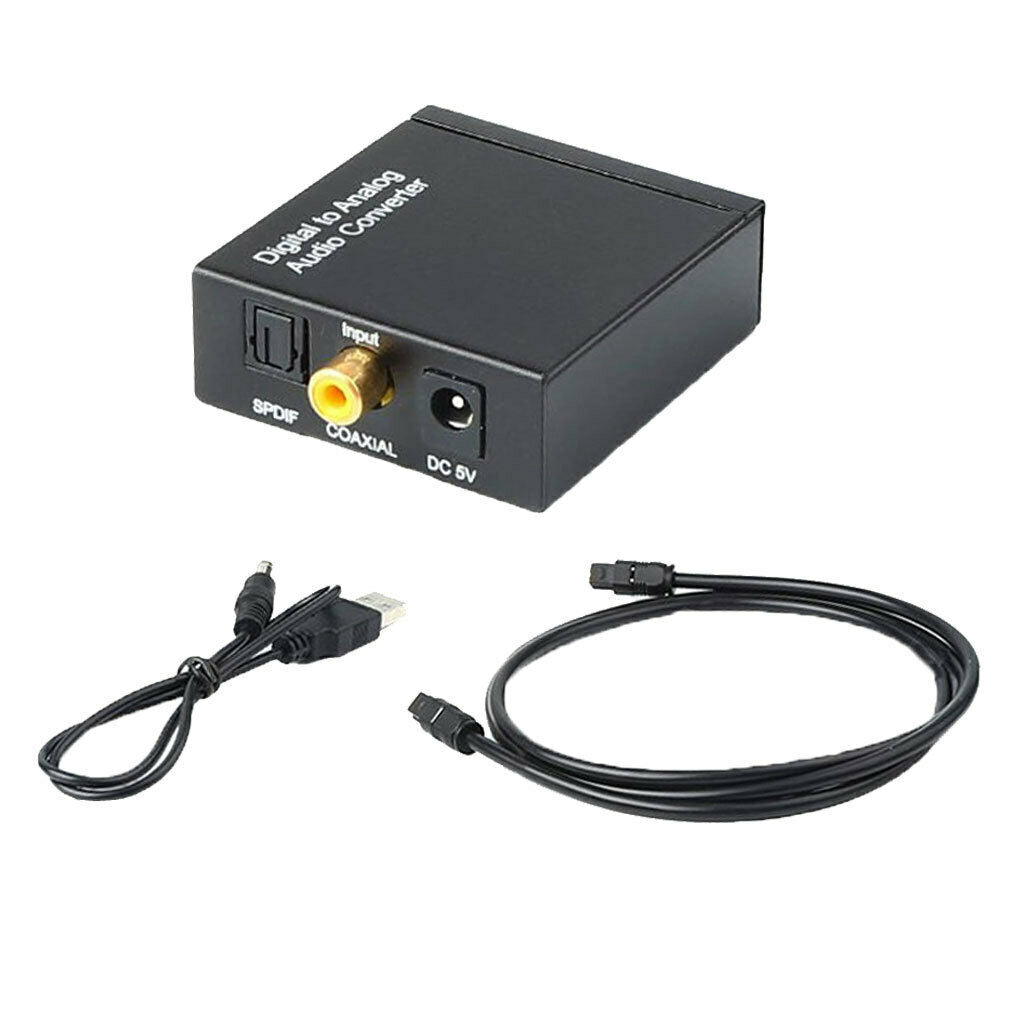 Digital SPDIF Toslink to Analog Stereo Audio L/R Audio AUX Converter Adapter
