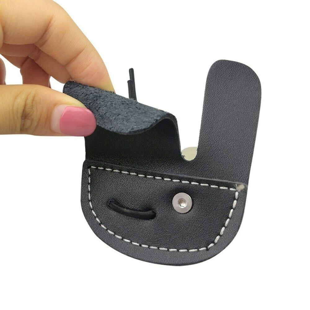 Leather Archery Finger Tab Guard Bowstring Protector Gear Bow Shooting Target CA