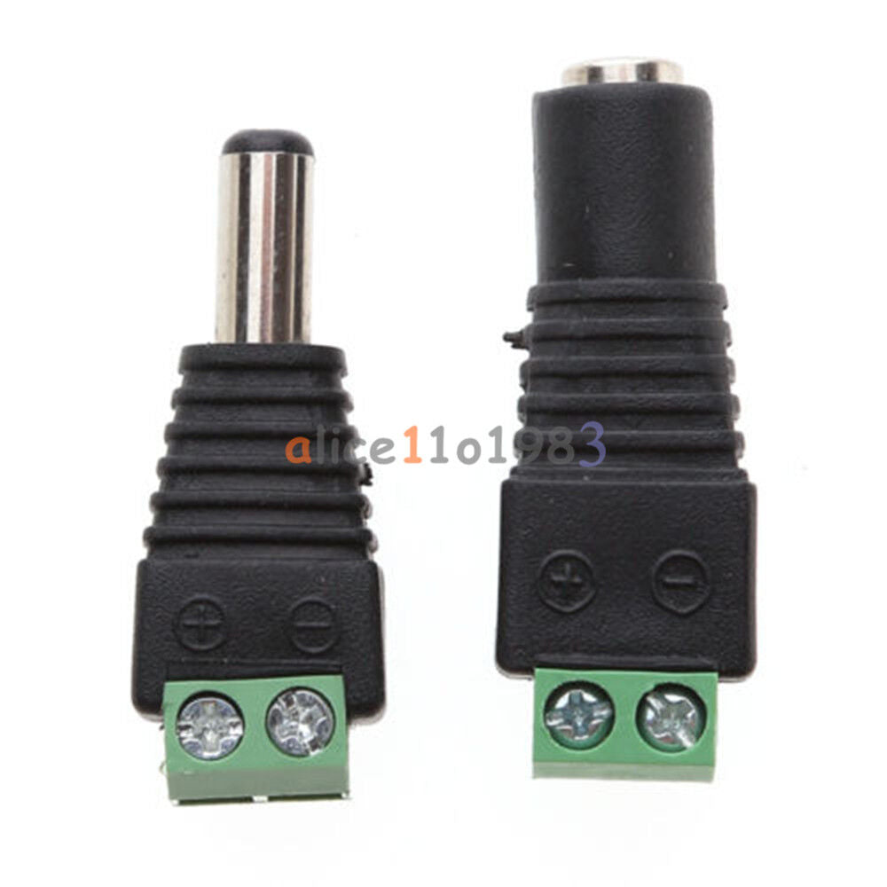 10Pairs Male Female 2.1x5.5mm DC Power Plug Jack Adapter Connector for CCTV