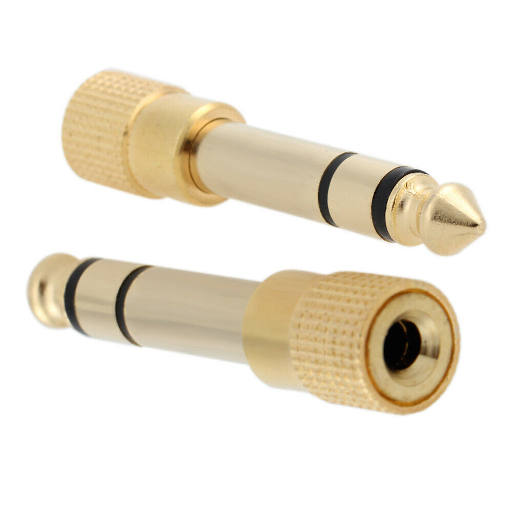 4X Audio Stereo 6.35mm 1/4" Male to 3.5 mm 1/8" Female Adapter Converter @