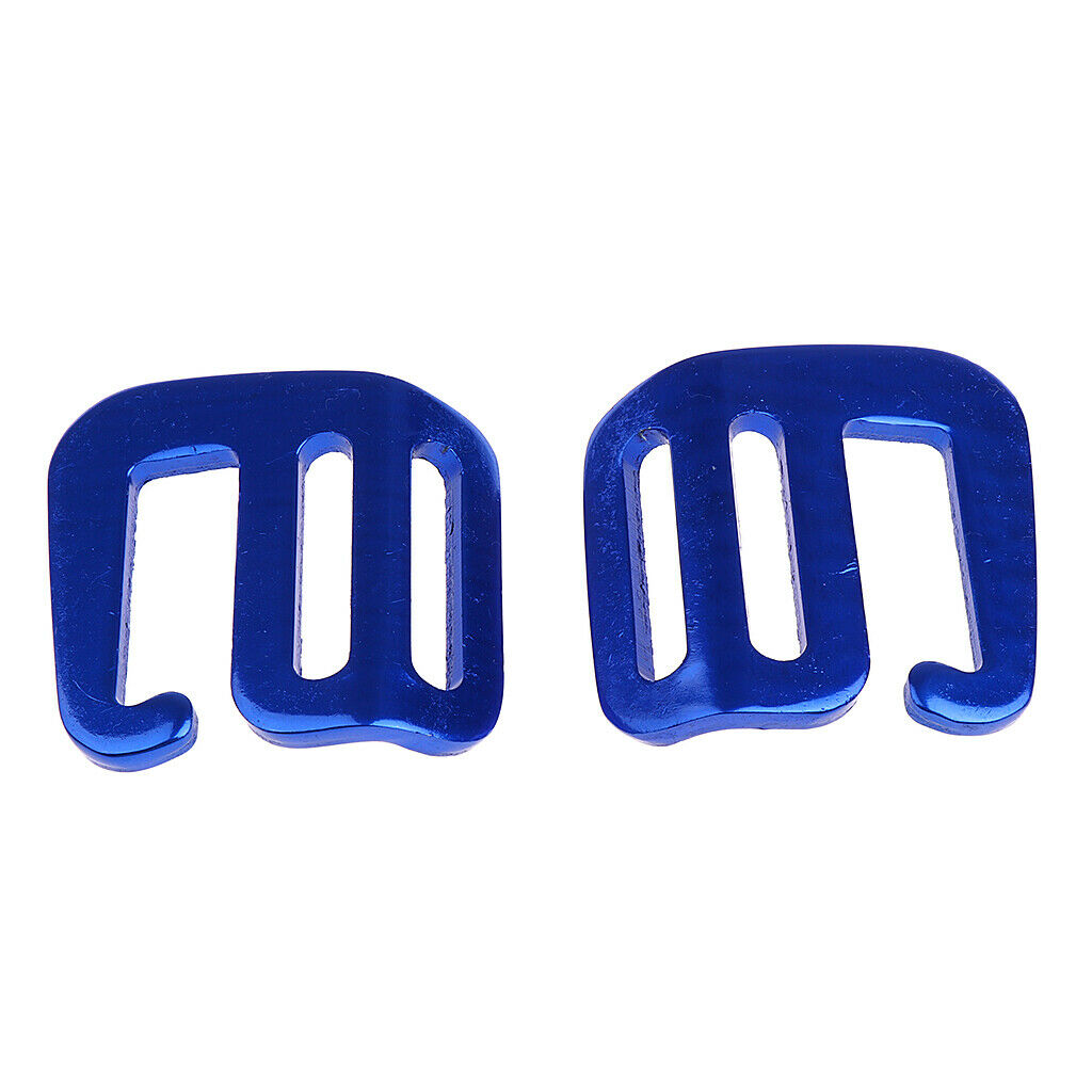 2x Aluminum Alloy Webbing Buckles Outdoor Carabiners Fasten Belt Clips Blue