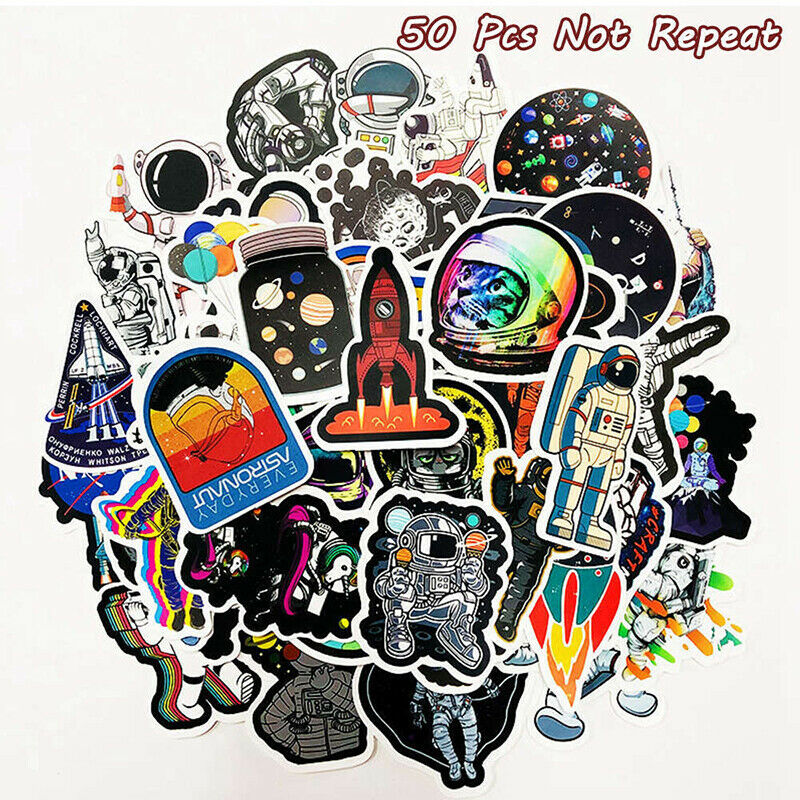 50PCS Astronaut Outer Space Laptop Fridge Skateboard Luggage Travel Suitcase