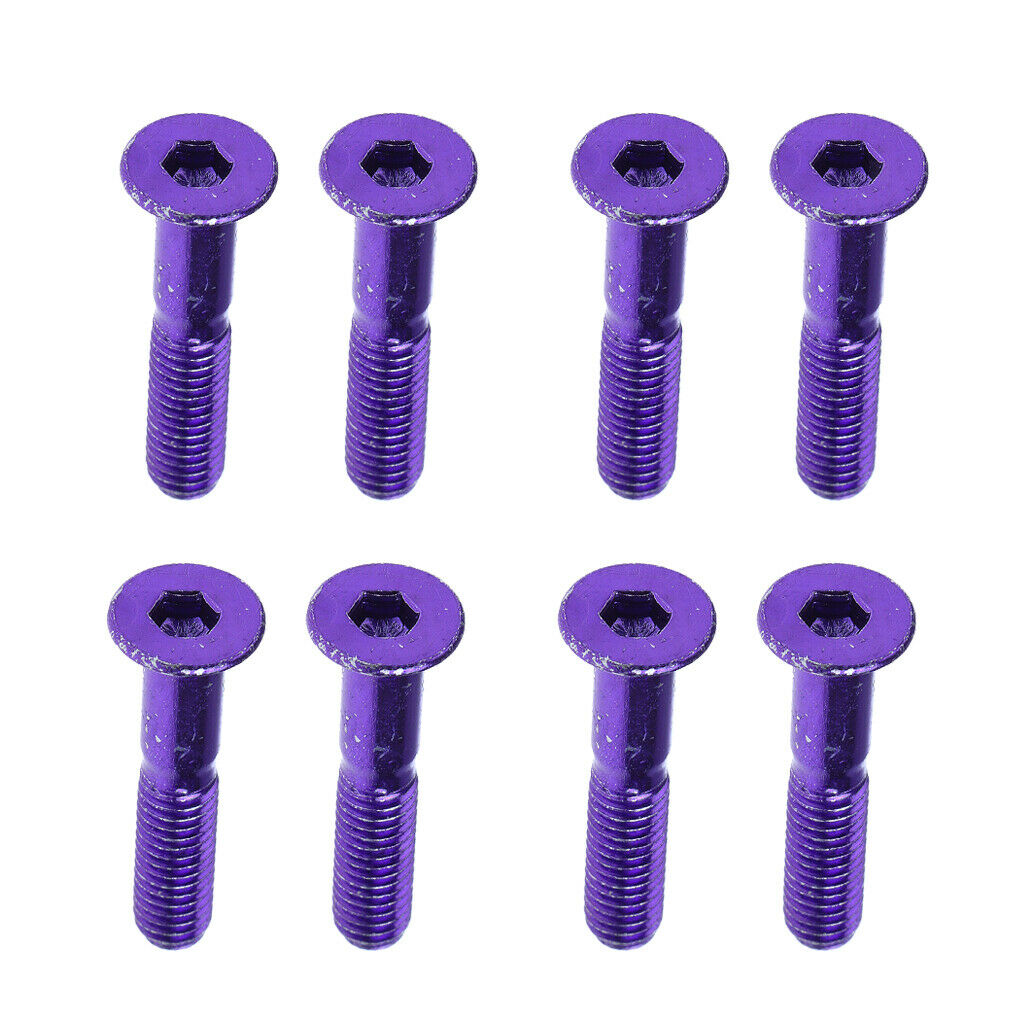 16x Replacement Skateboard Truck Hardware Set Longboard Screws Bolts Blue+Purple