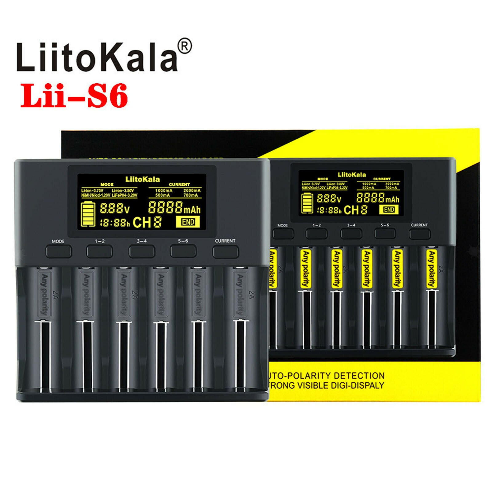 18650 Battery Charger Auto-Polarity Detection for 18350 14500 Batteries