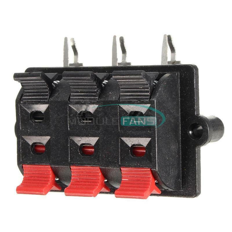 6-Way Spring Push Release Connector Plate Speaker Terminal Strip Block Release