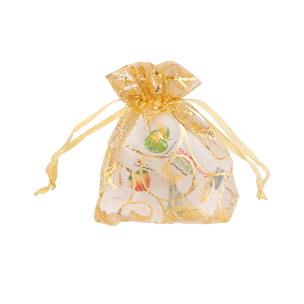 100 Wedding Party Favour Gift Organza Bags Jewellery Pouches Champagne 7x9cm