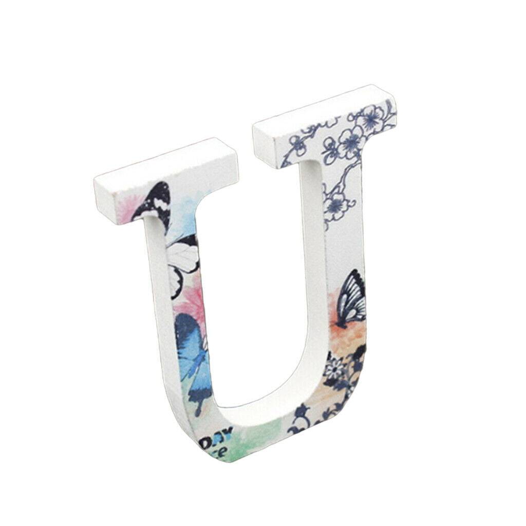 Wooden Alphabet Craft Letters Plaque Home Wedding Nursery Party Decoration U