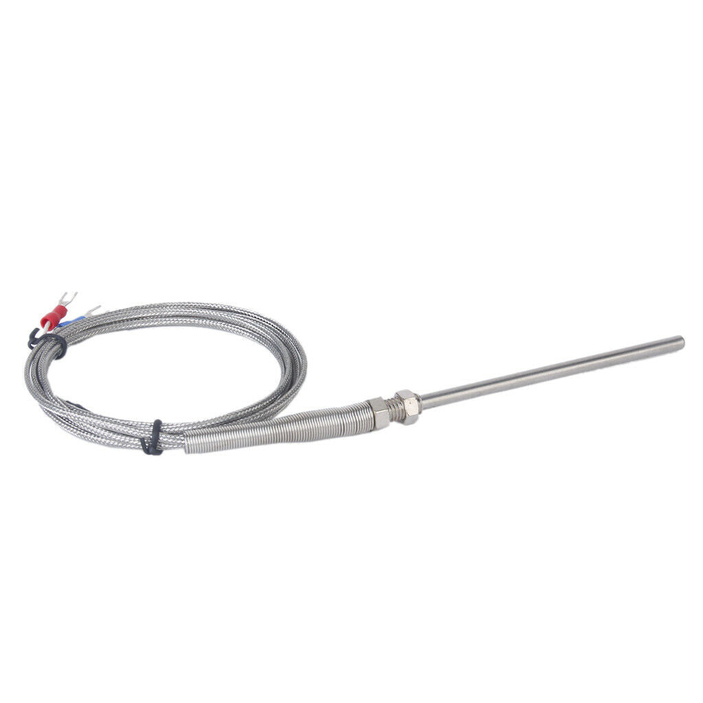 2Pcs K-Type -100°C to 1250°C K Type Thermocouple Sensor Probe D=5mm 1m+2m