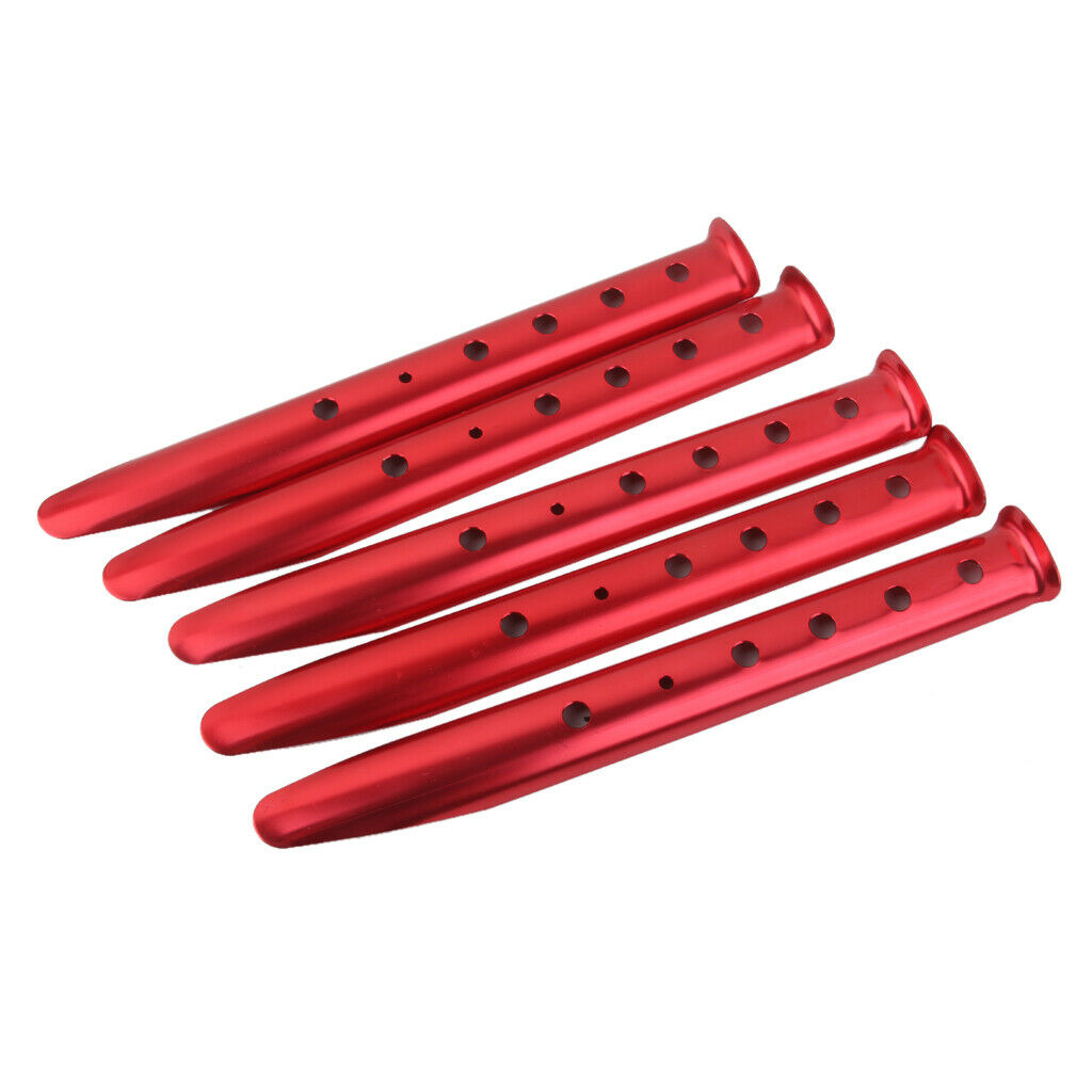5pcs aluminum pegs tent nails tent pegs for outdoor camping red 31cm