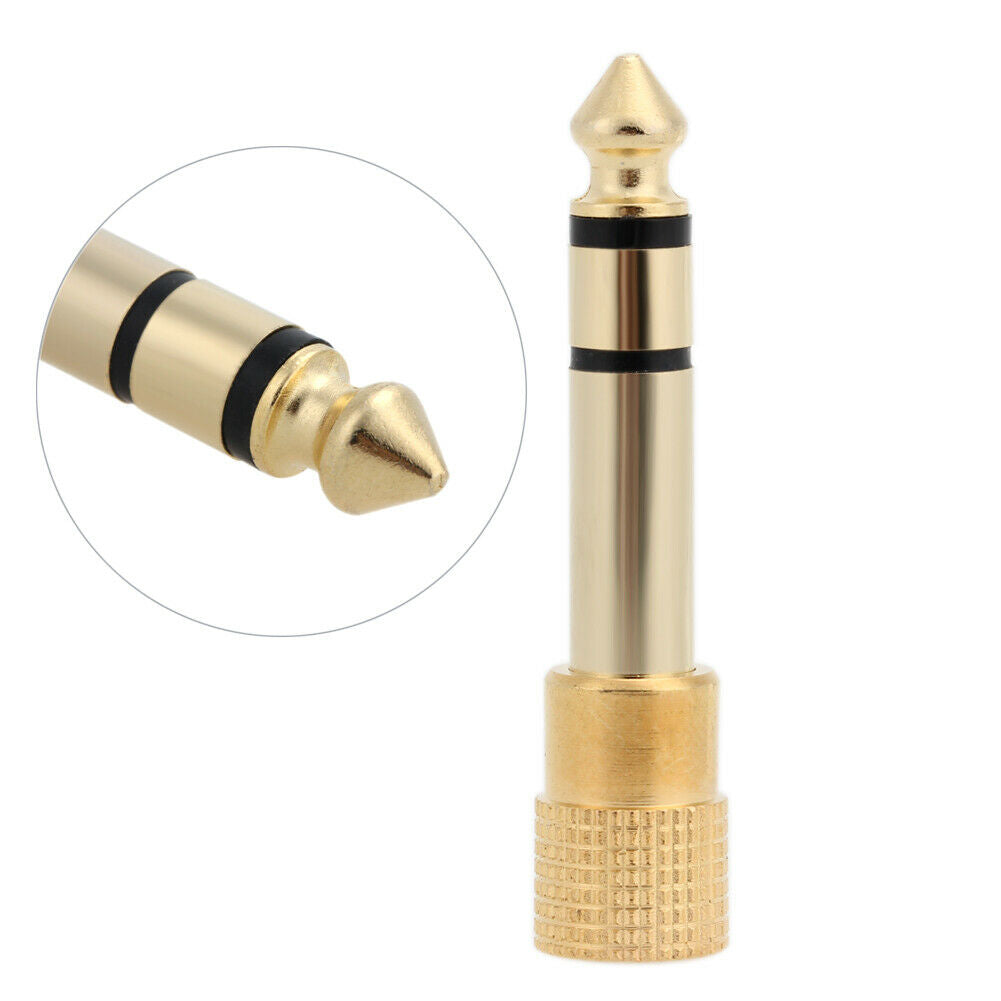 4X Audio Stereo 6.35mm 1/4" Male to 3.5 mm 1/8" Female Adapter Converter @