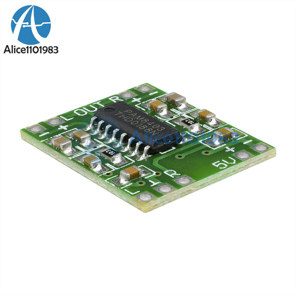 2pcs 2 Channel 3W Digital power PAM8403 Class D Audio Amplifier Board USB DC 5V