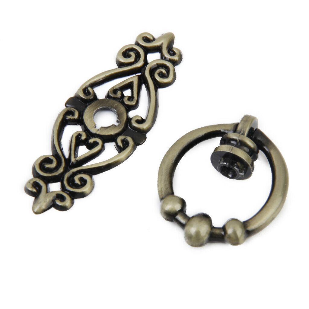 Retro Knob Pull Handle Bronze Kitchen Door Knobs with Screws Easy to Install