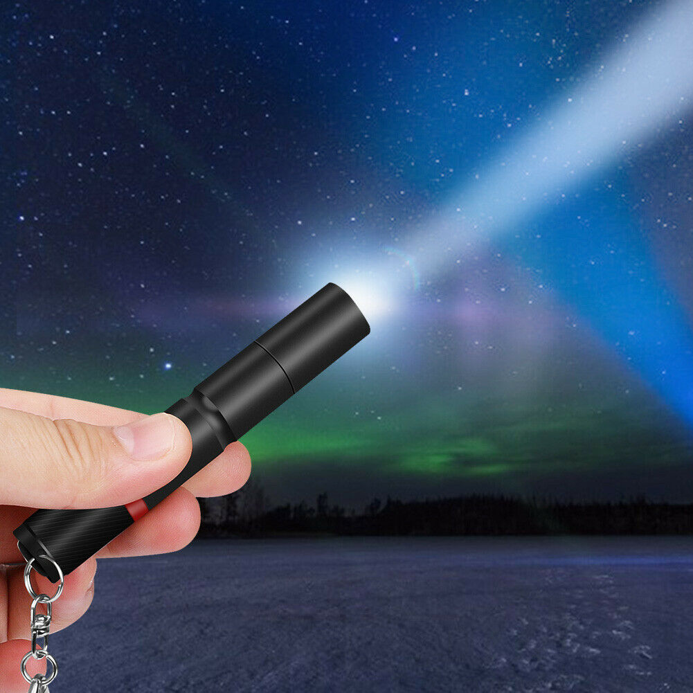 Ultra Small Protable Keychain Flashlight Pocket Torch 3 Mode Pen Night Lamp @