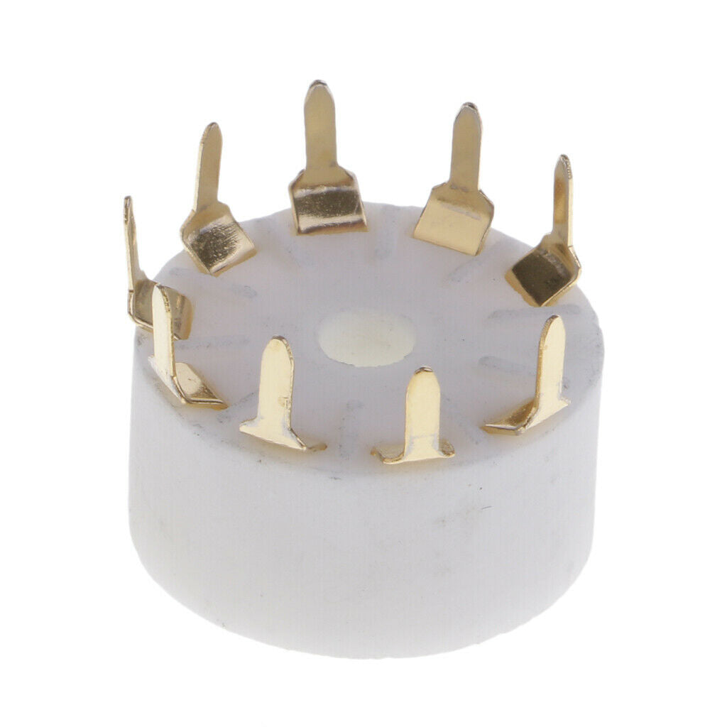 9pin Ceramic Vacuum Tube Socket GZC9-A-G for 12AX7 12AU7 12AT7