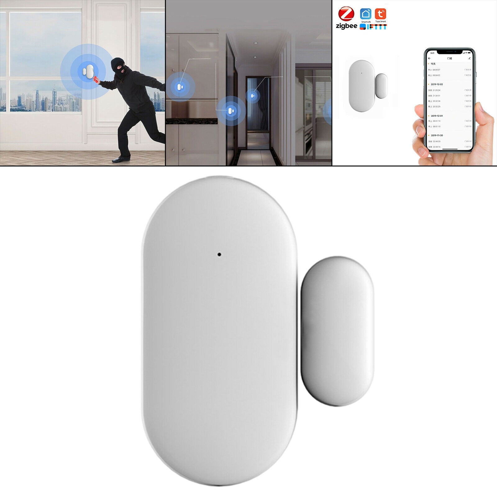 WiFi Door Window Sensor Wireless Automatic Detector for Tuya Home Security