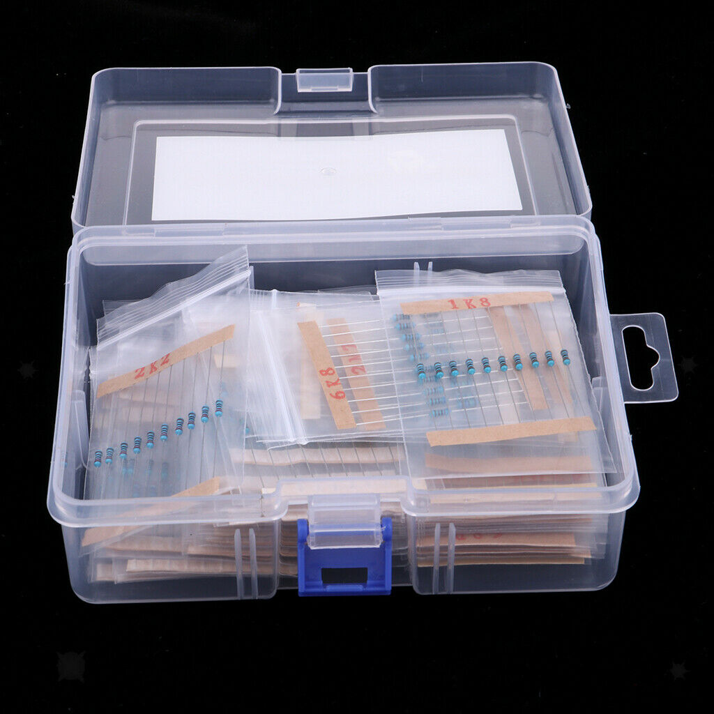 1000pcs 50 Values 1 ohm - 10M ohm 1/4W Resistors Assortment Kit Assorted Set